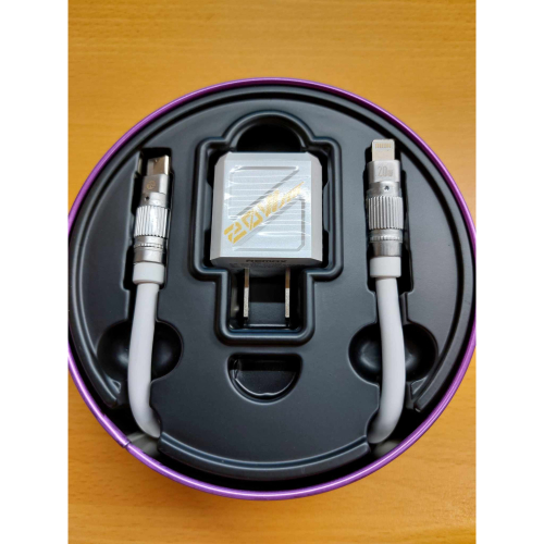 REMAX RP-U399 紫鑽系列 - 英雄充電器 A+C套裝組 PD20W 充電線 數據線 豆腐頭