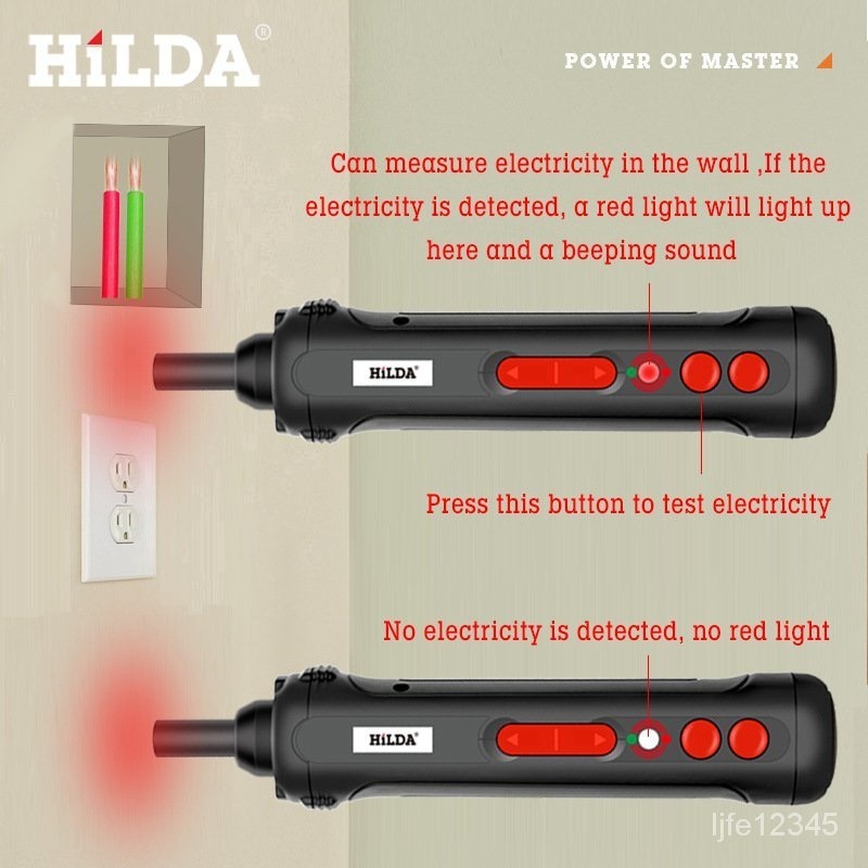 HiLDA電動螺絲刀套裝充電式鋰電起子機迷你螺絲刀LED燈-細節圖6