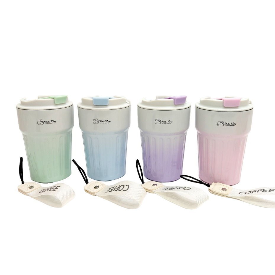 三麗鷗 HELLO KITTY  吊飾優雅咖啡杯400ml 直飲杯 飲料杯-細節圖2