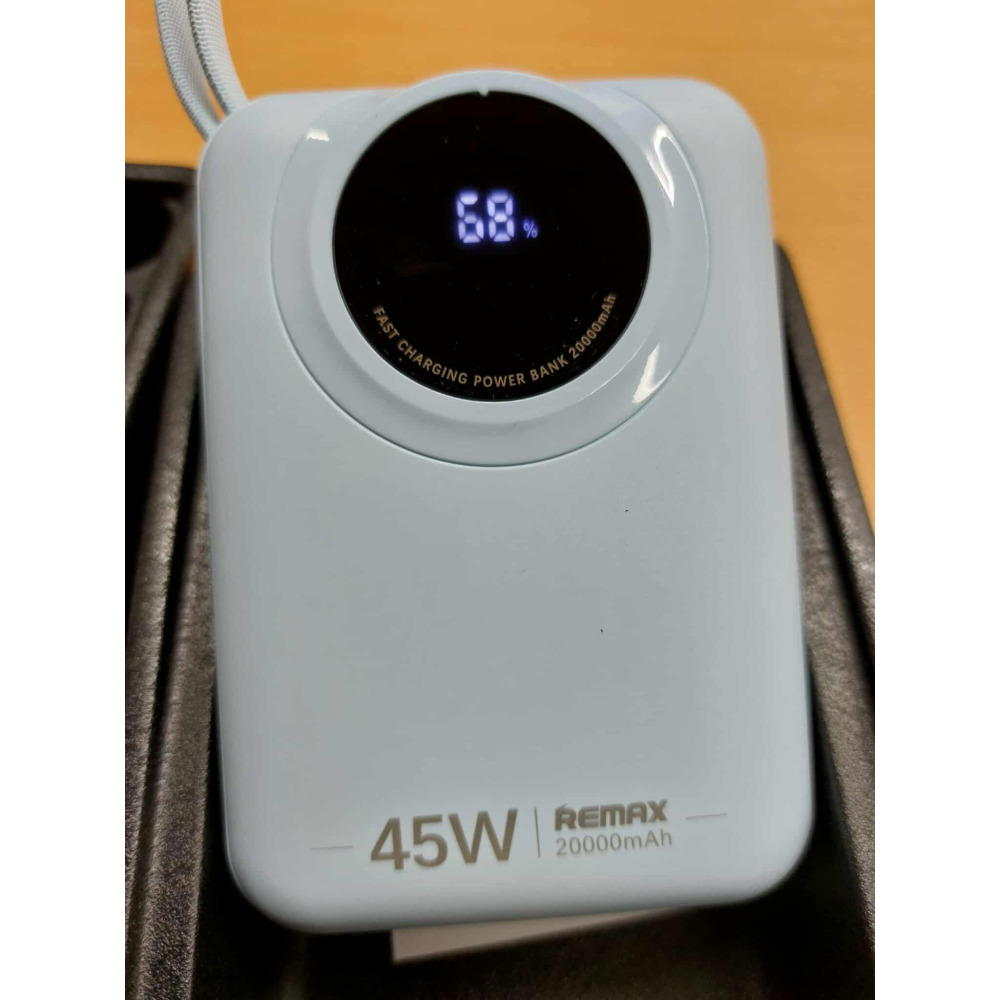 REMAX 潛航者 45W 自備雙線 快充線 數顯 大功率20000mAh 小巧 可上飛機 77WH 行動電源-細節圖3