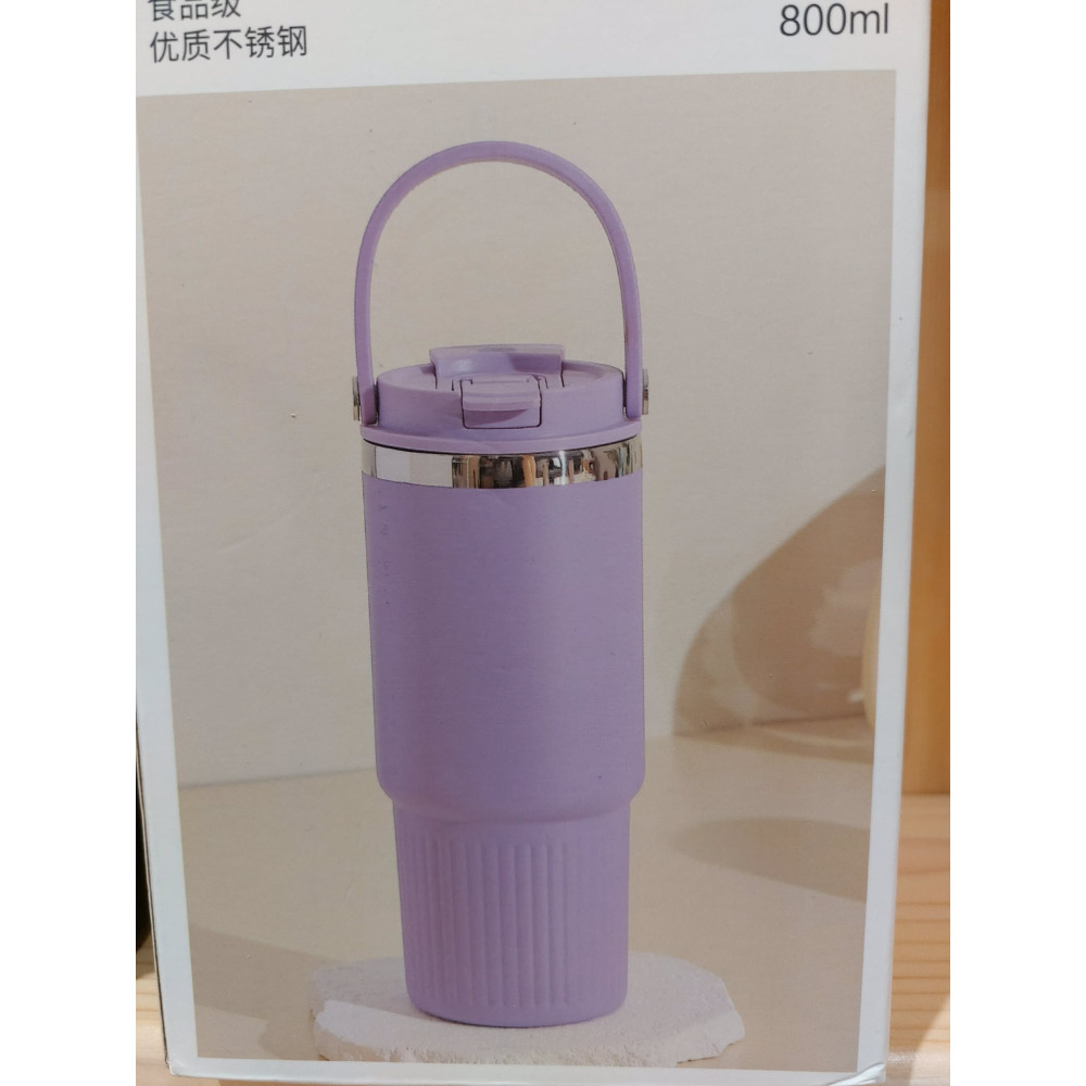 VACUUM BOTTLE 手提 雙飲口 不銹鋼 吸管杯 咖啡杯 800ml-細節圖4