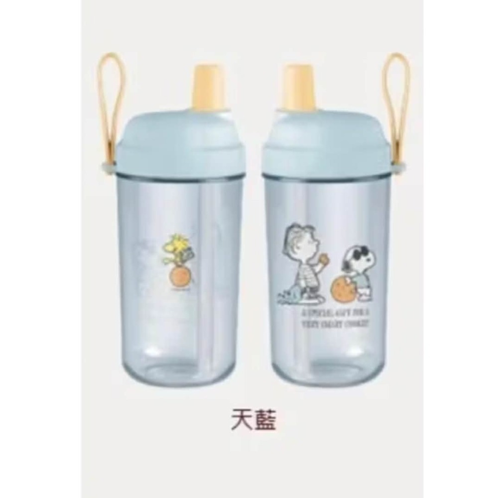 正版史努比 餅乾輕巧手提吸管冷飲杯 簡約透明水壺 環保飲料杯 850ML-規格圖2