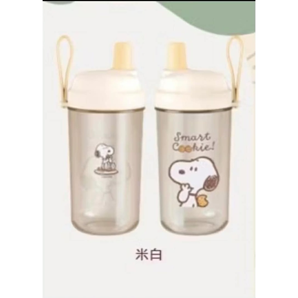 正版史努比 餅乾輕巧手提吸管冷飲杯 簡約透明水壺 環保飲料杯 850ML-規格圖2