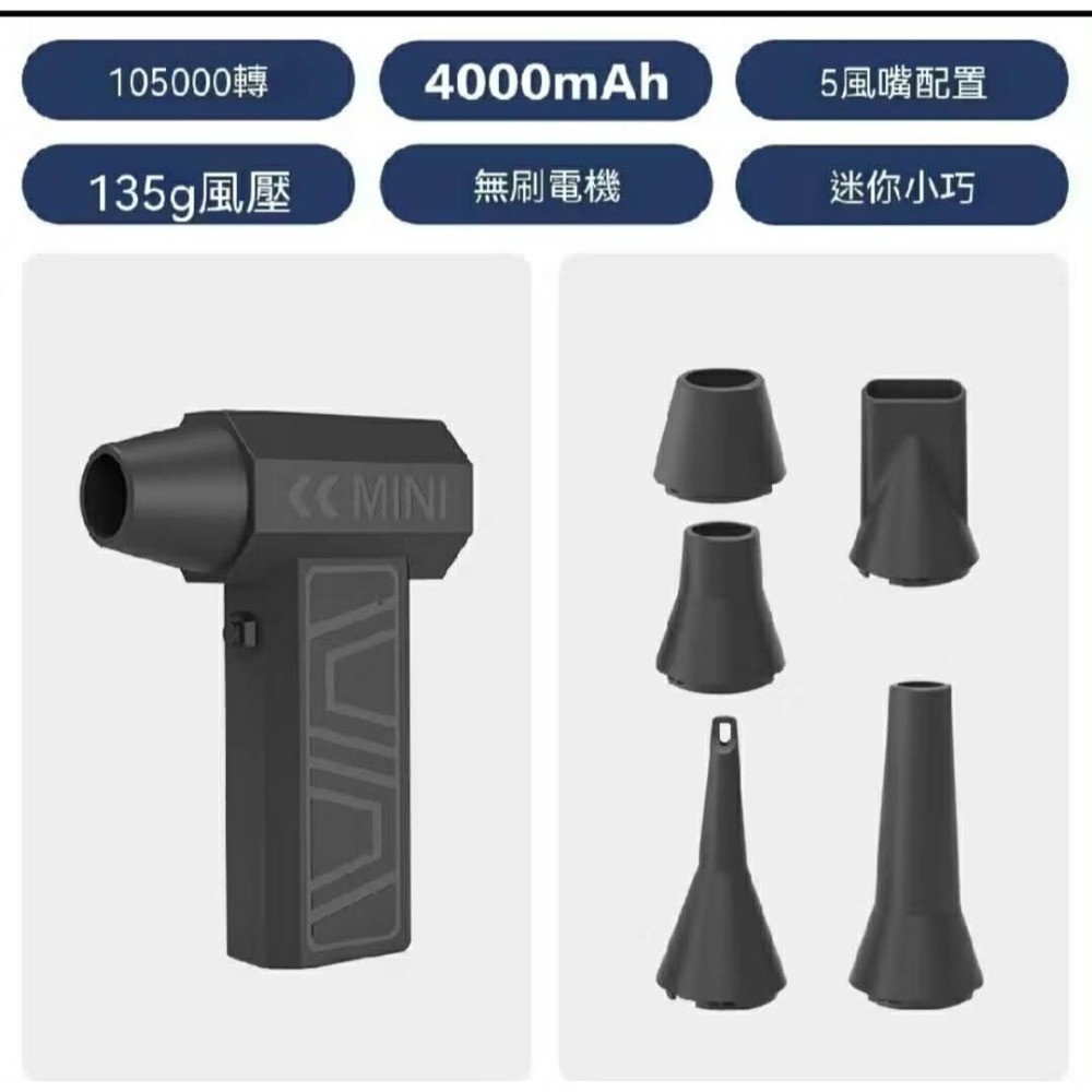 暴力吹風機 暴力105000RPM高速無刷電機 渦輪吹風機 強力鼓風機 渦輪吹塵器 吹葉機 洗車吹水 除塵神器 工業除塵-細節圖5