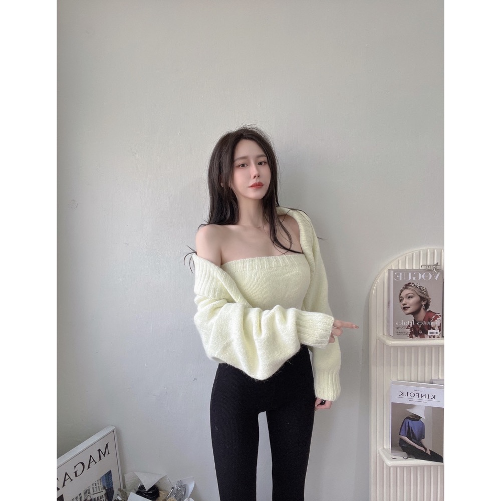 【FASCINO🌕】預購｜慵懶厚針織套裝背心上衣（5色）#J9776-細節圖4