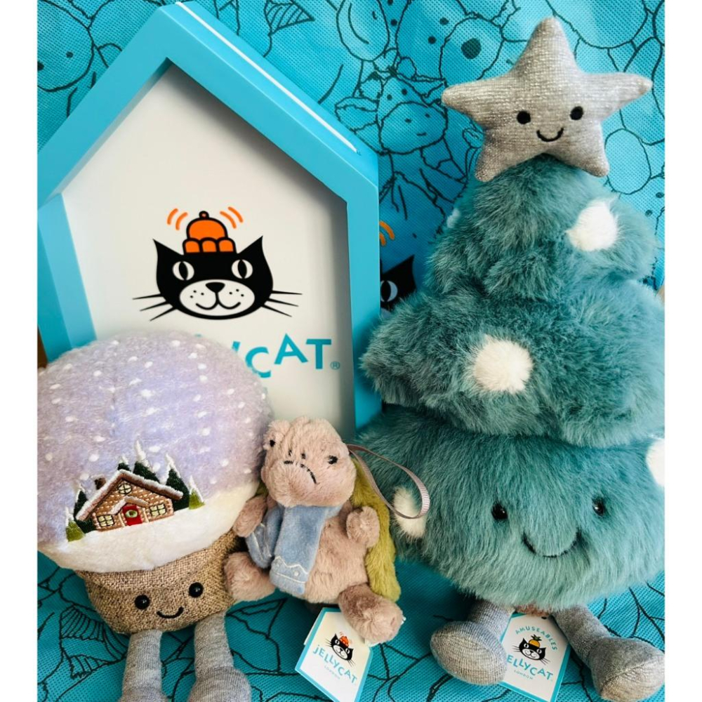 【現貨】英國Jellycat 聖誕新品 聖誕樹 水晶球 熱可可 聖誕兔 滑雪企鵝 小雪人 知更鳥-細節圖2