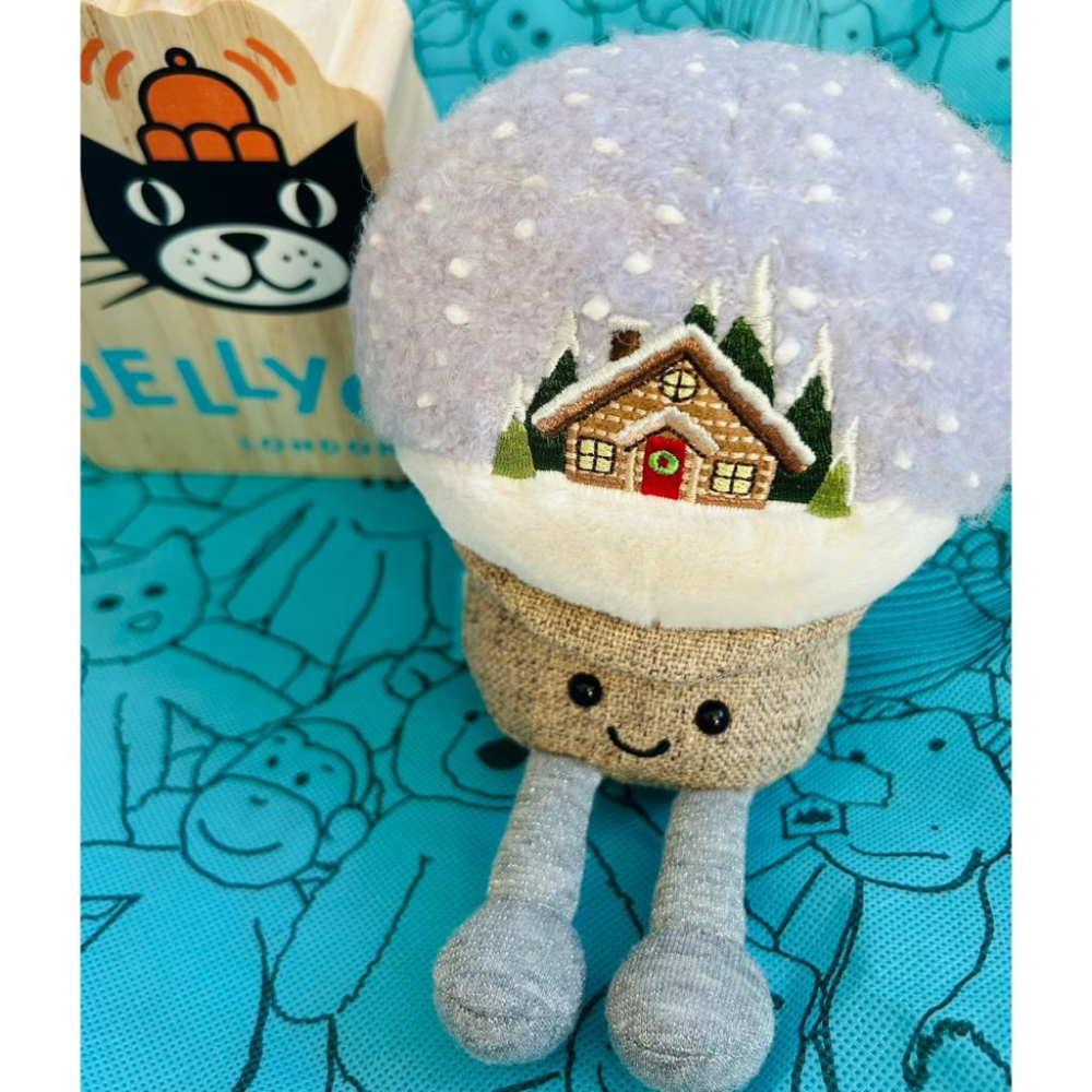 【現貨】英國Jellycat 聖誕新品 聖誕樹 水晶球 熱可可 聖誕兔 滑雪企鵝 小雪人 知更鳥-細節圖5
