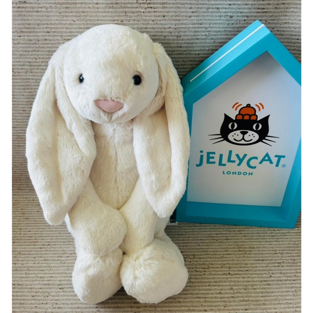 現貨】英國 Jellycat 安撫玩偶 邦尼兔 36公分 Bashful Bunny 白/卡其-細節圖2