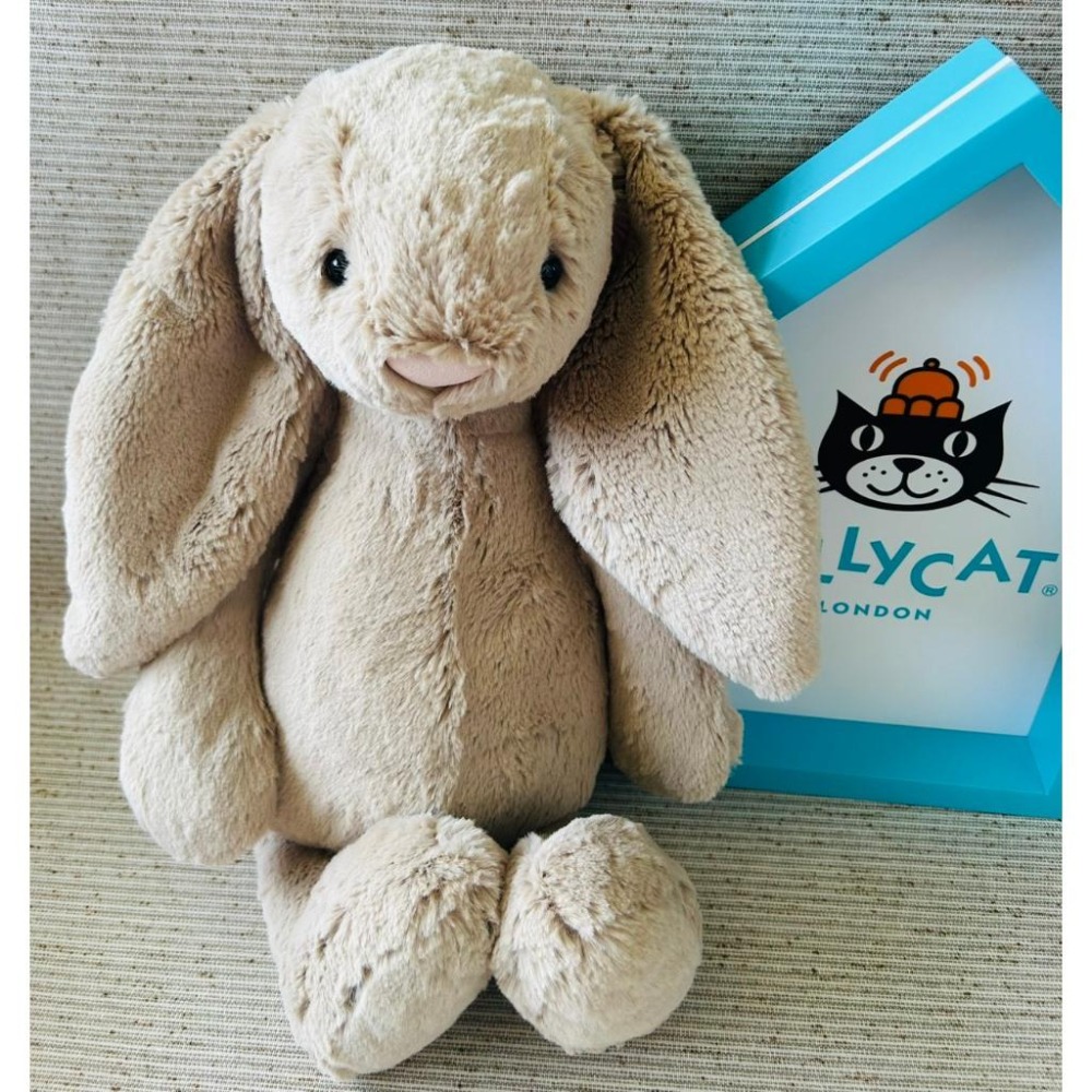 現貨】英國 Jellycat 安撫玩偶 邦尼兔 36公分 Bashful Bunny 白/卡其-細節圖3