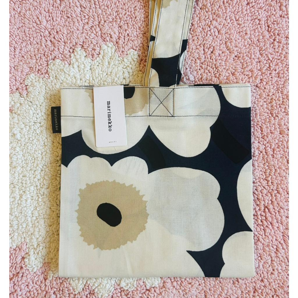 【現貨】️芬蘭 Marimekko 棉質購物袋 手提袋 環保袋 布包 罌粟花 奶茶 黑白 經典紅 Unikko 新色-細節圖2