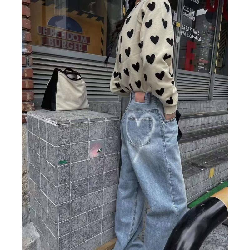 現貨 超美膩愛心噴漆寬褲-細節圖5