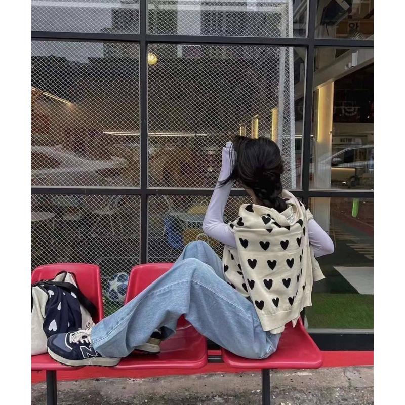 現貨 超美膩愛心噴漆寬褲-細節圖6