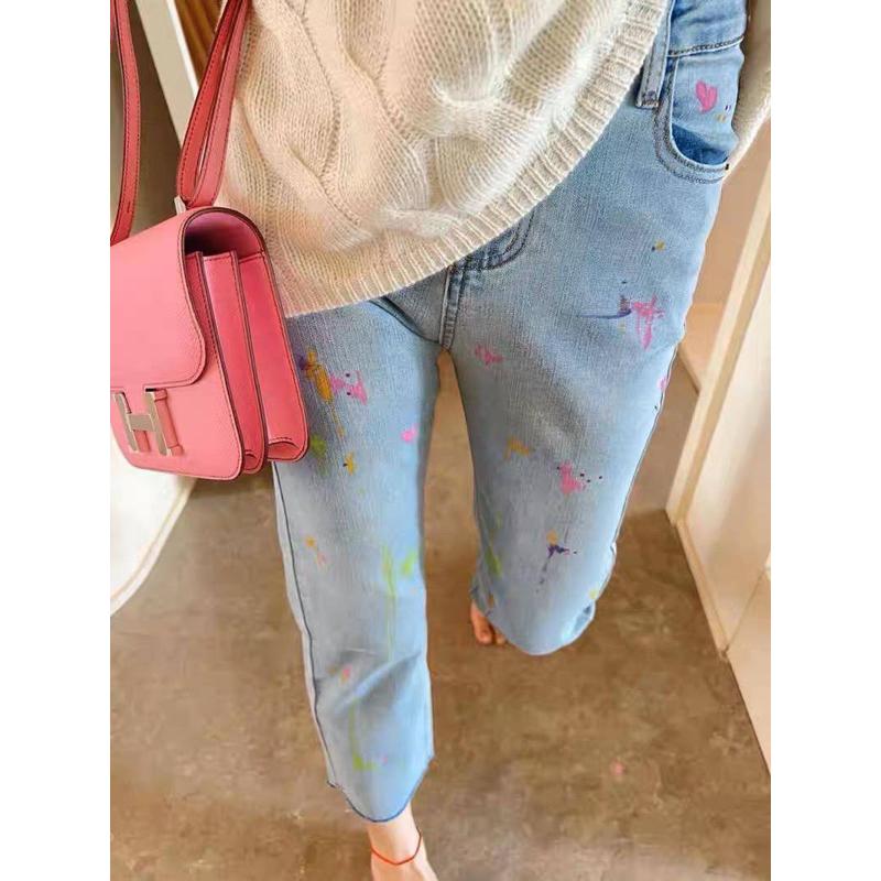 FSY潑漆直筒九分牛仔褲 超彈🔥-細節圖2