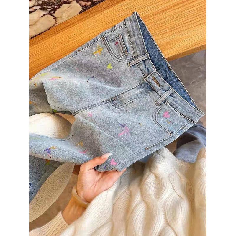 FSY潑漆直筒九分牛仔褲 超彈🔥-細節圖4