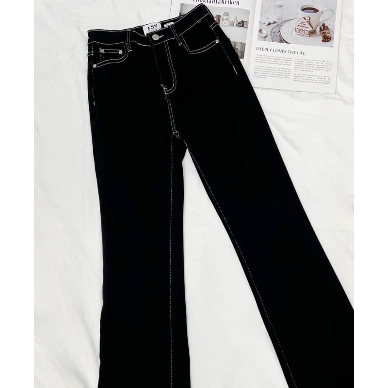 限時降價🔥現貨❗️[FSY]無人能敵的微喇叭全彈高腰牛仔褲#6230-規格圖7