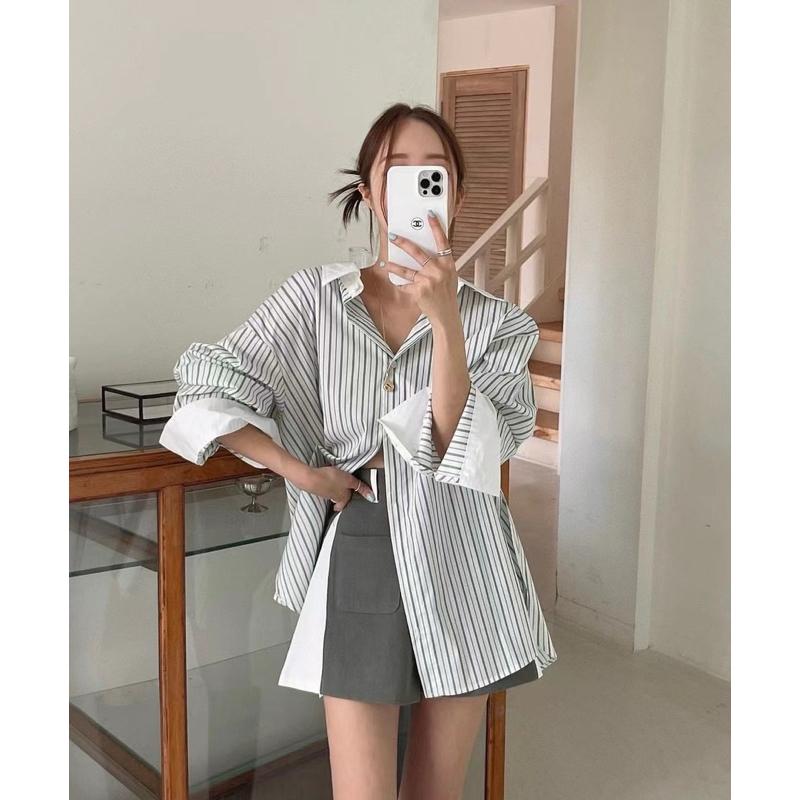 [Y.S ONI] 現貨 🛒直紋襯衫➕拼接式西裝短褲（絕）👍🏻-細節圖5
