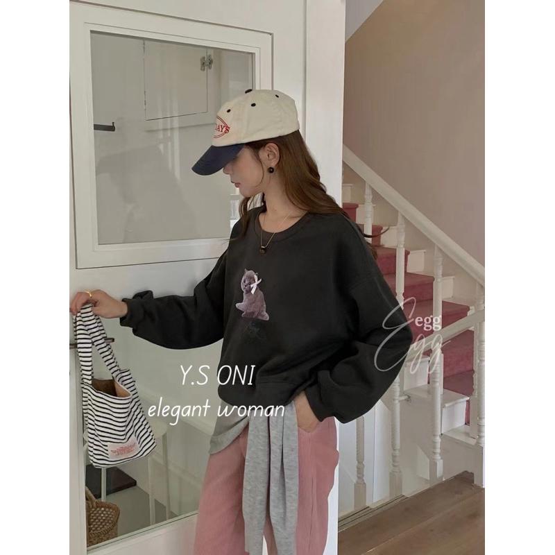 [Y.S ONI ]現貨-《韓國egg》無辜貓衛衣-細節圖7