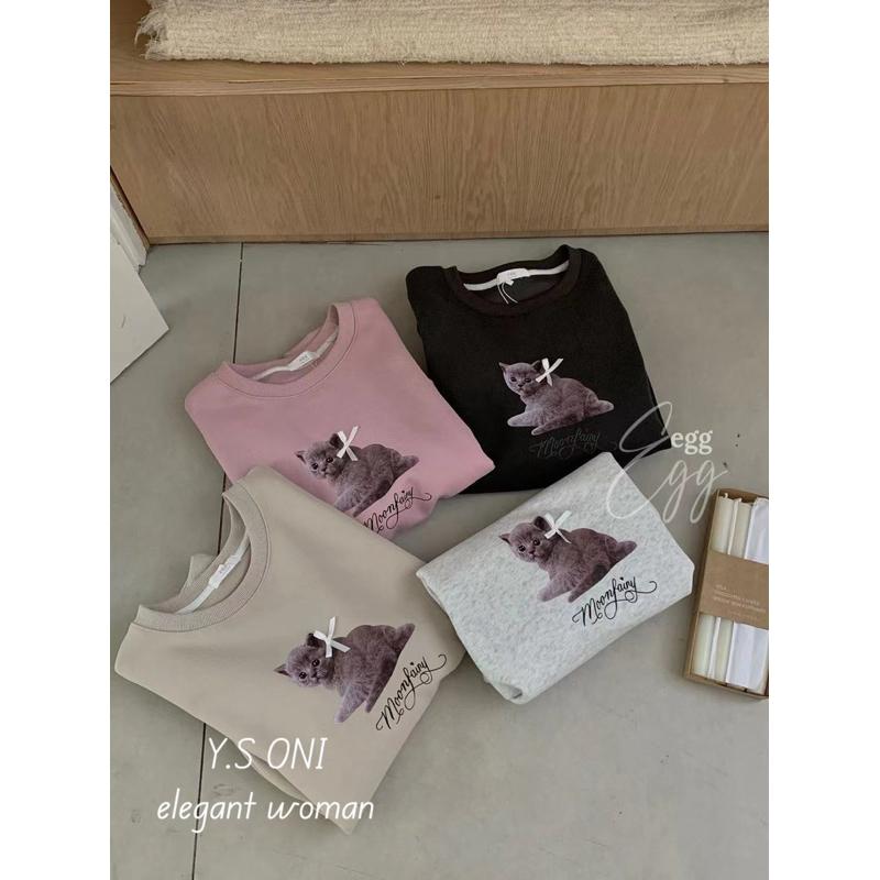 [Y.S ONI ]現貨-《韓國egg》無辜貓衛衣-細節圖8