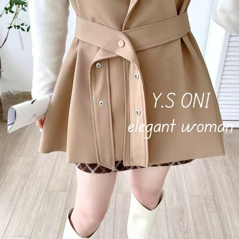 [Y.S OIN]現貨-連帽縮腰顯瘦風衣背心（有內裡/有口袋）-細節圖4