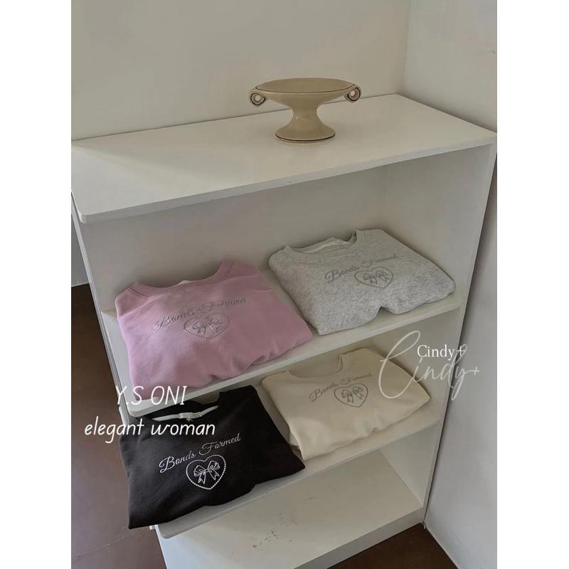 [Y.S ONI ]現貨-《韓國egg》刺繡愛心蝴蝶短版衛衣-細節圖4