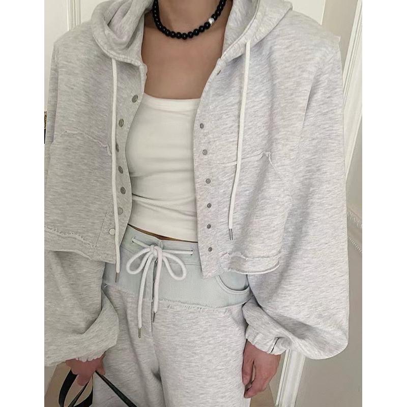 [Y.S ONI] 現貨 🛒韓國歐膩風休閒連帽長褲套裝-細節圖3