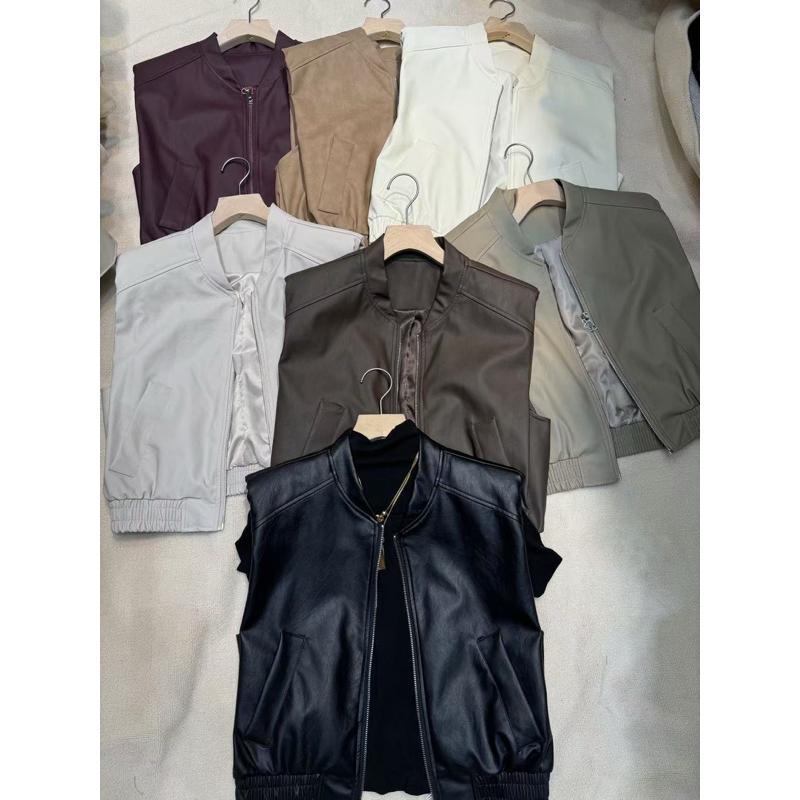[Y.S ONI]現貨-帥氣皮革拉鍊背心-細節圖2