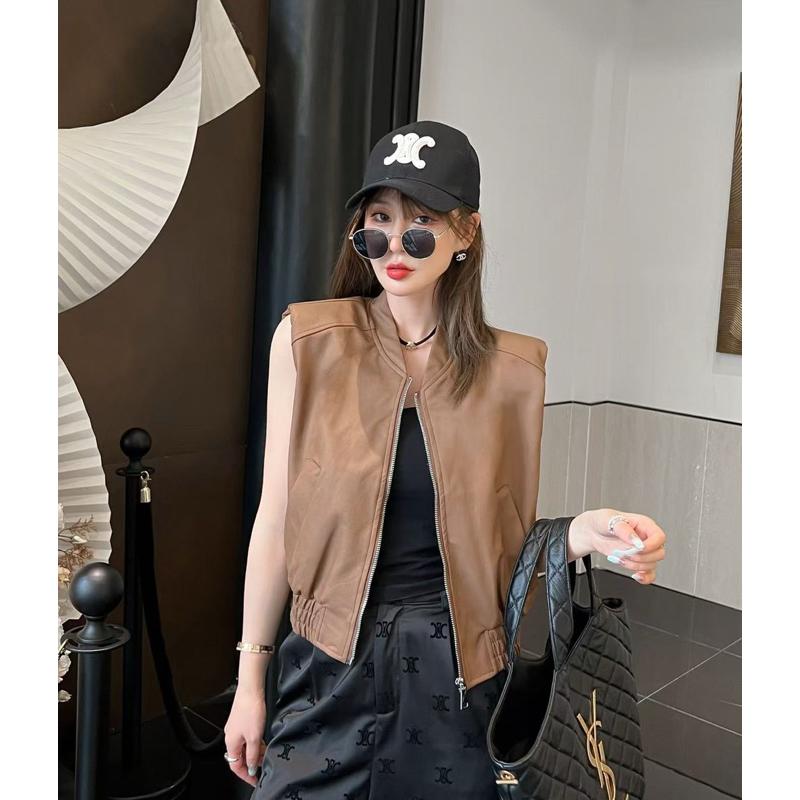 [Y.S ONI]現貨-帥氣皮革拉鍊背心-細節圖5