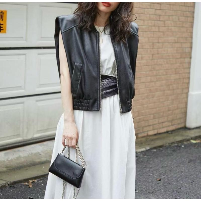 [Y.S ONI]現貨-帥氣皮革拉鍊背心-細節圖7