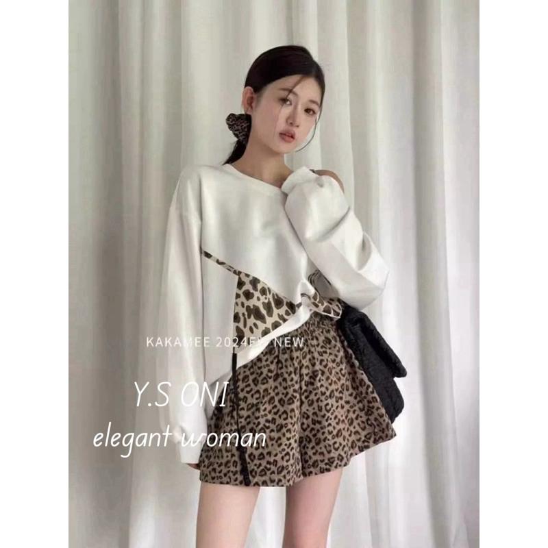 [Y.S ONI ]等到貨中⌛️霧面豹紋全腰鬆緊短褲🐆-細節圖5