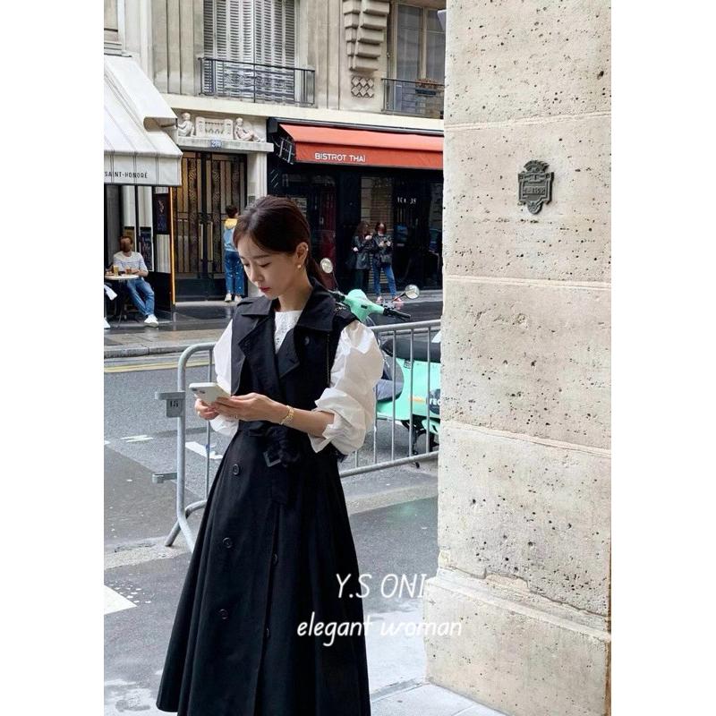 [Y.S ONI]現貨-帥氣長版風衣背心洋（只有背心喔！）-細節圖8