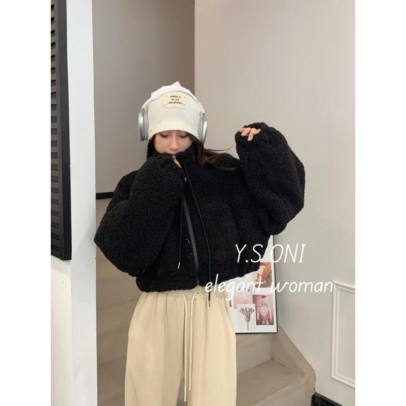 [Y.S ONI]現貨-QQ羊羔毛拉鍊外套-細節圖2