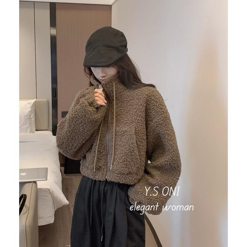 [Y.S ONI]現貨-QQ羊羔毛拉鍊外套-細節圖6