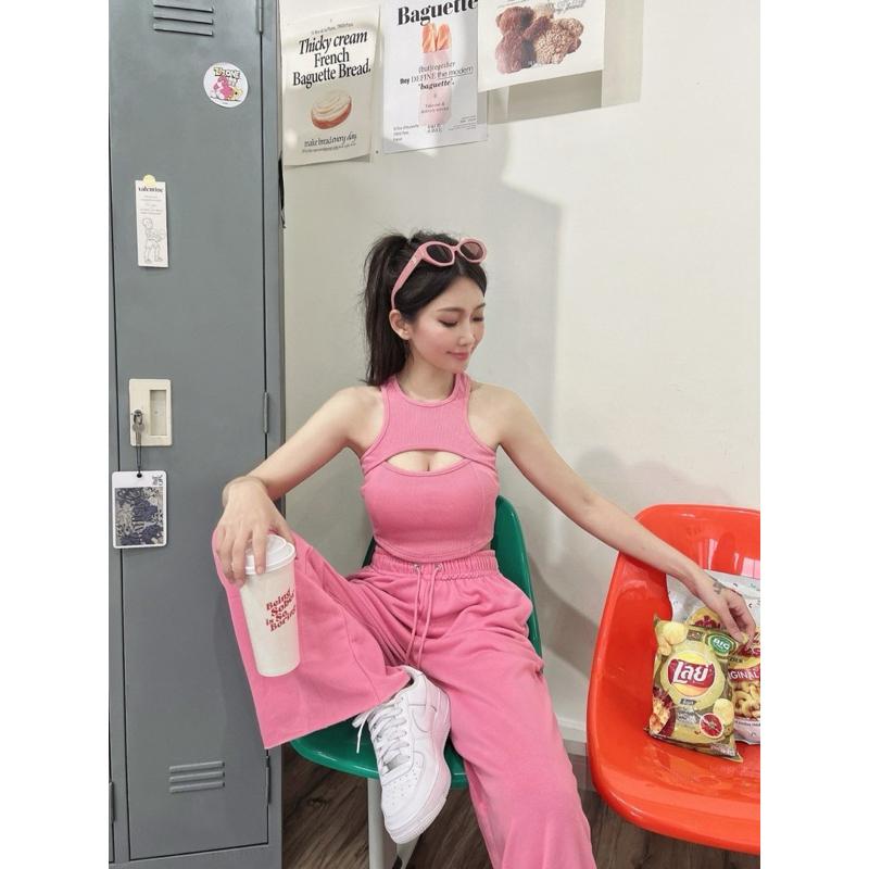 [Y.S ONI ] 現貨 🚚獨家新款-露腰胸洞寬褲套-細節圖2