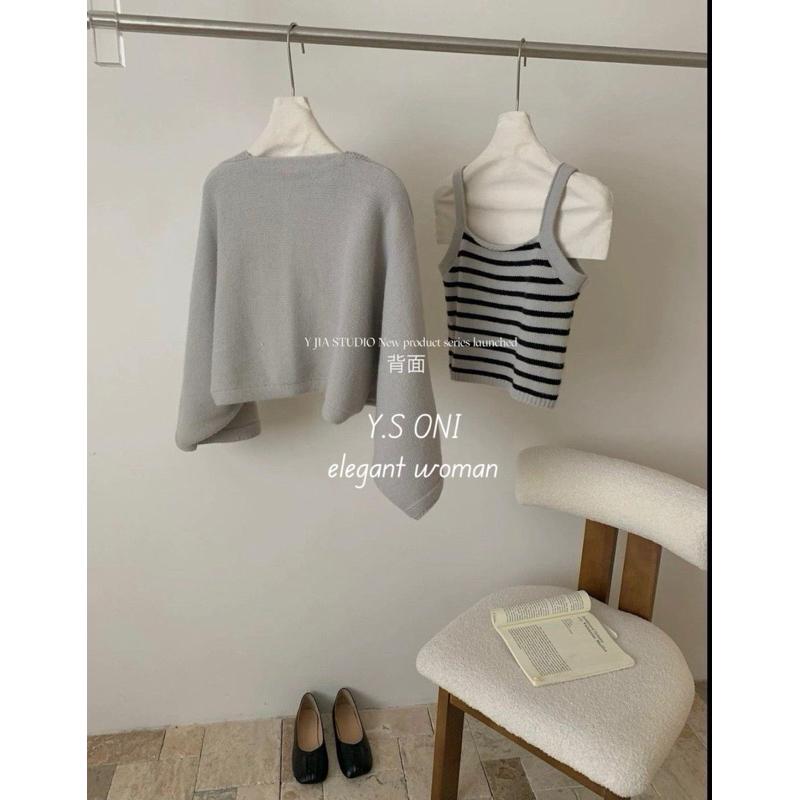[Y.S ONI]現貨-針織條紋背心兩件套-細節圖4