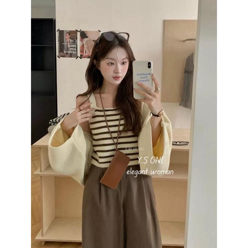 [Y.S ONI]現貨-針織條紋背心兩件套-細節圖5