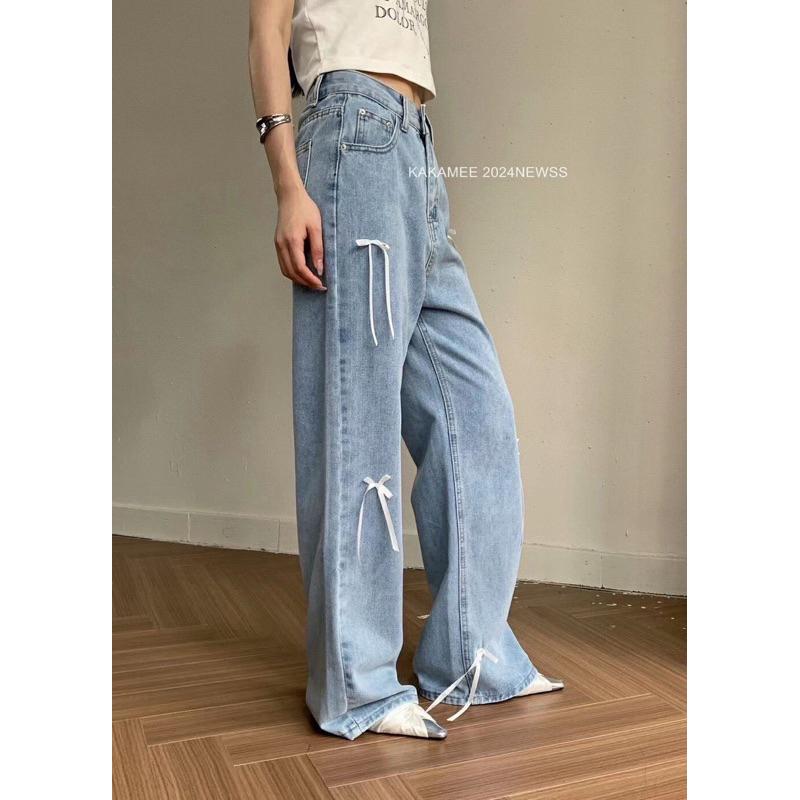 [Y.S ONI ] 現貨 🛒無彈 蝴蝶結女俠客落地牛仔褲#2933-細節圖7
