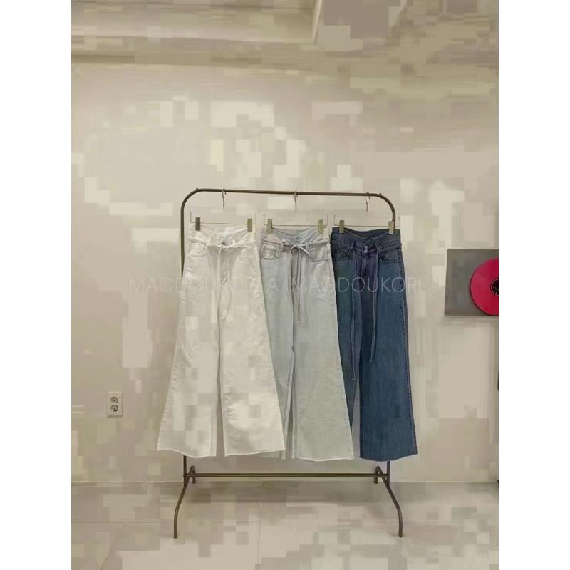 [Y.S ONI ] 現貨 🛒FSY🇰🇷超高腰顯腿長綁帶寬褲#10238#高腰#無彈#顯瘦#長腿褲-細節圖7