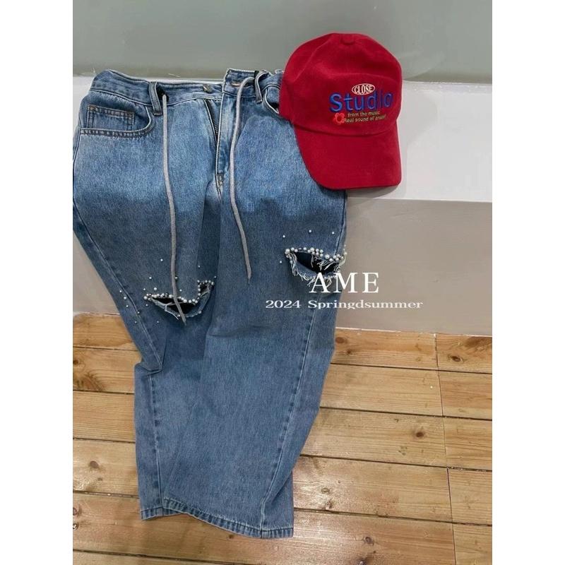 [Y.S ONI ] 現貨 🛒遺落的星空割破落地牛仔褲#2950-細節圖5