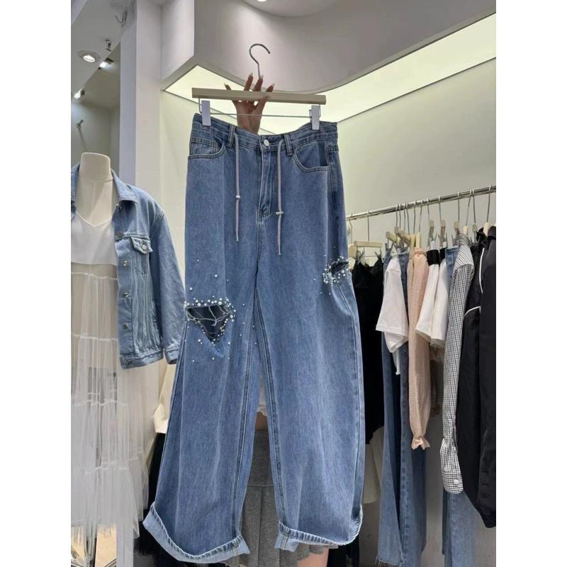 [Y.S ONI ] 現貨 🛒遺落的星空割破落地牛仔褲#2950-細節圖9