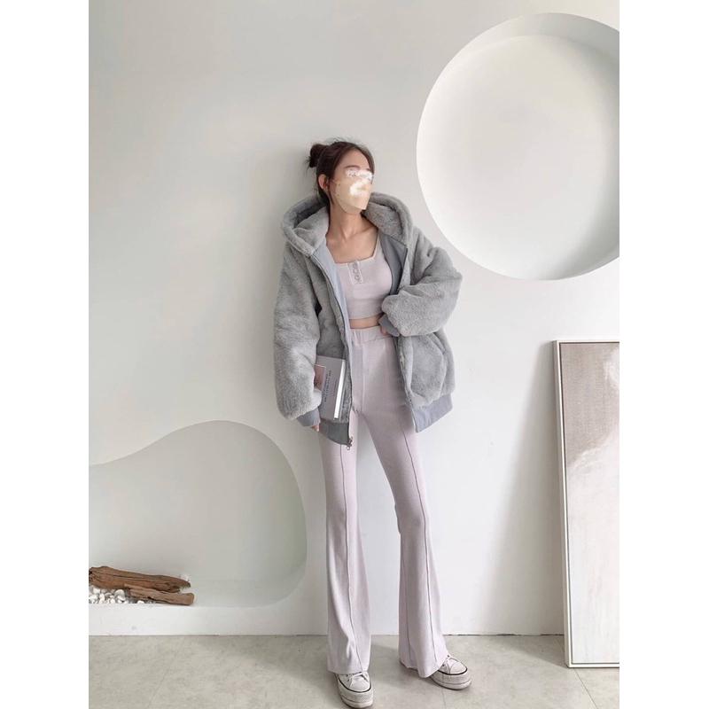 [Y.S ONI]現貨🖤獨家自訂款🇰🇷水貂絨雙面防風外套 熊寶寶外套 情侶外套 防風外套-細節圖3