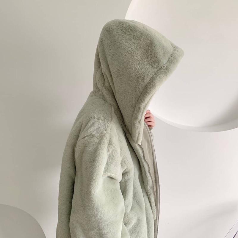 [Y.S ONI]現貨🖤獨家自訂款🇰🇷水貂絨雙面防風外套 熊寶寶外套 情侶外套 防風外套-細節圖4