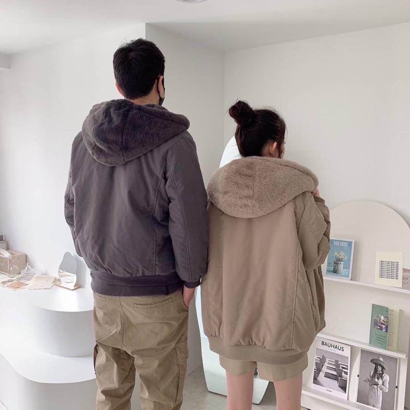 [Y.S ONI]現貨🖤獨家自訂款🇰🇷水貂絨雙面防風外套 熊寶寶外套 情侶外套 防風外套-細節圖7