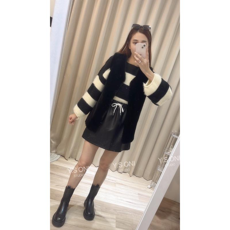 [Y.S ONI ]現貨🖤要多澎有多澎-貴氣毛毛長版鋪棉背心 皮草 背心 毛毛-細節圖3