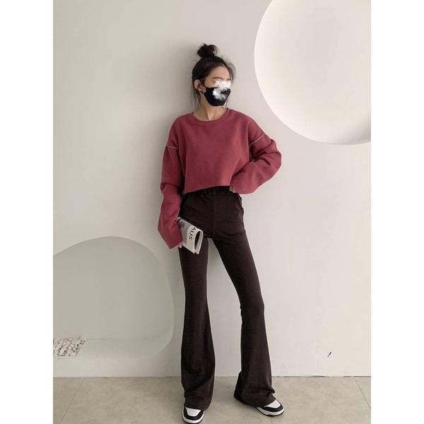 現貨🛒短版反車線內刷毛T-細節圖3