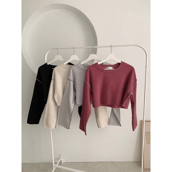 現貨🛒短版反車線內刷毛T-細節圖4