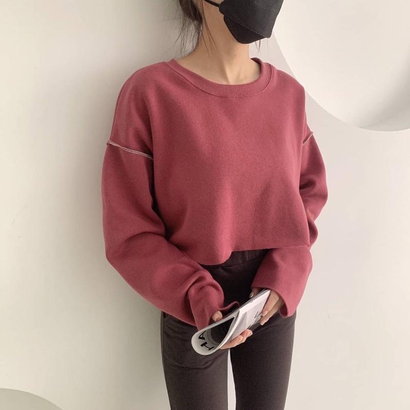 現貨🛒短版反車線內刷毛T-細節圖6