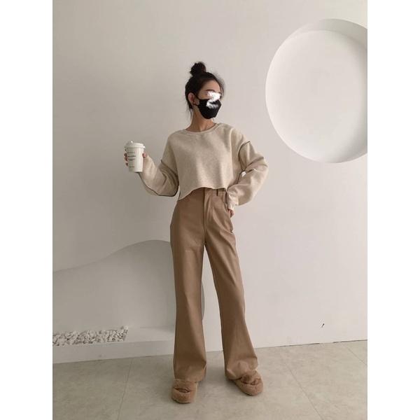 現貨🛒短版反車線內刷毛T-細節圖8