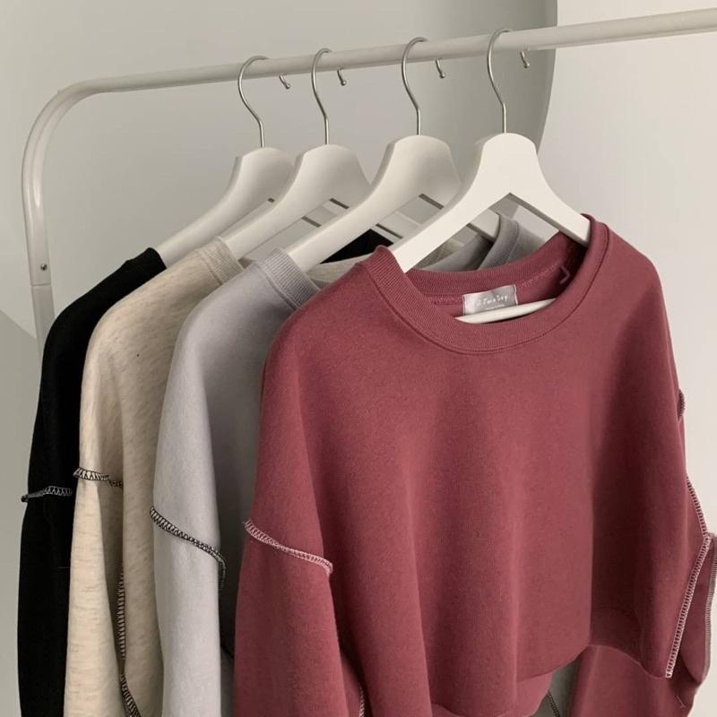 現貨🛒短版反車線內刷毛T-細節圖9