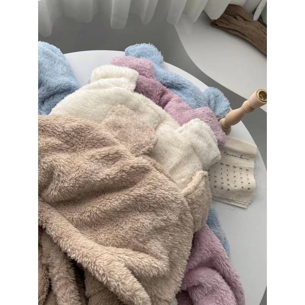 [Y.S ONI ] 獨家自訂—— 熊耳毛絨浴巾-細節圖5