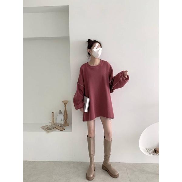 ［Y.S ONI ] 現貨🖤獨家自訂款-內刷毛反車撞色線大學T-細節圖2